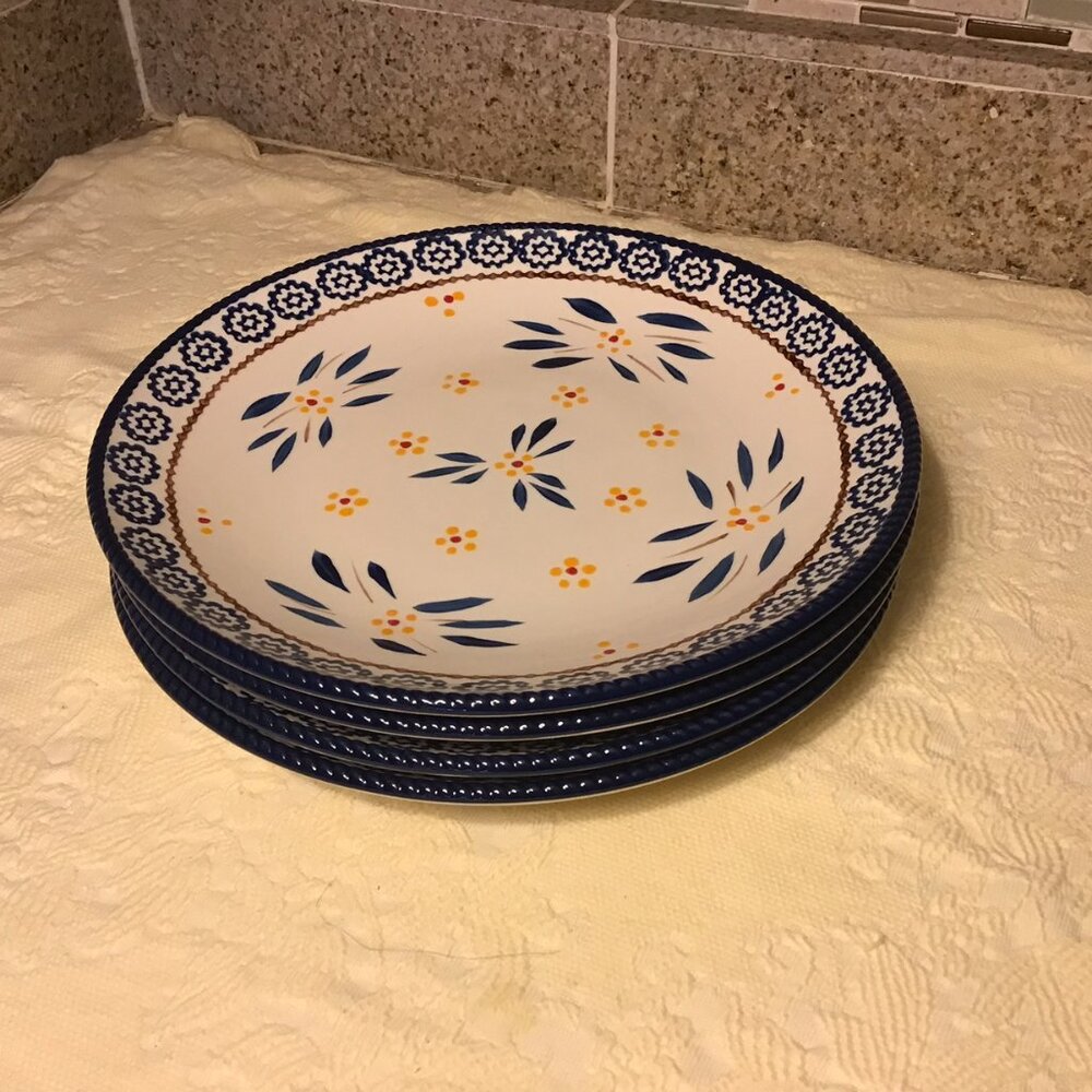 NEW Temptations 10.5" old world blue dinner plates (4) - Picture 3 of 8